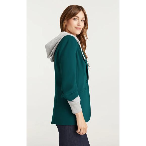 NEW Cinq A Sept Hooded Chloe Jacket in Green Onyx Size 0 - Picture 2 of 6